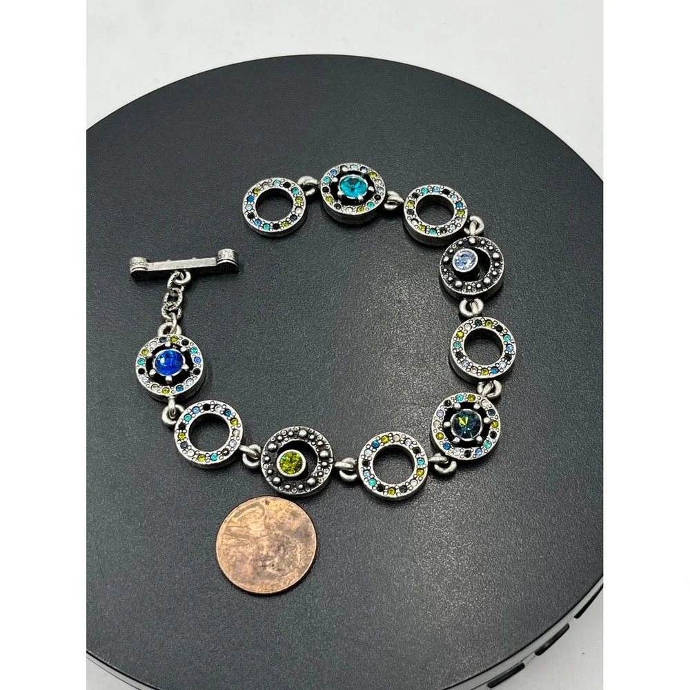 Patricia Locke Rare Archival Concentric Omni Crystal Rainbow Bracelet USA